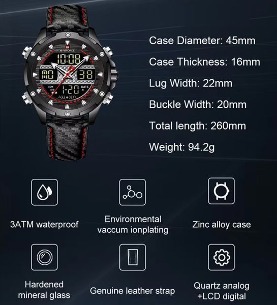 Чоловічий годинник Naviforce Set Present подарунковий набір, 2 ремінці 488 фото