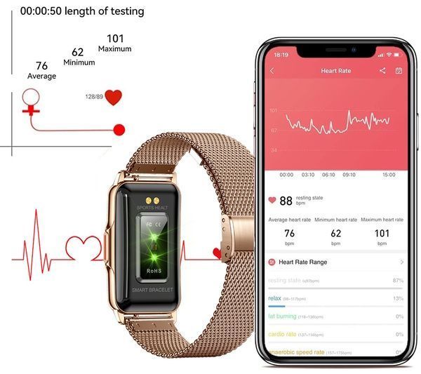 Смарт годинник Smart Mioband Nano+ Pink, 2 ремінці 688 фото