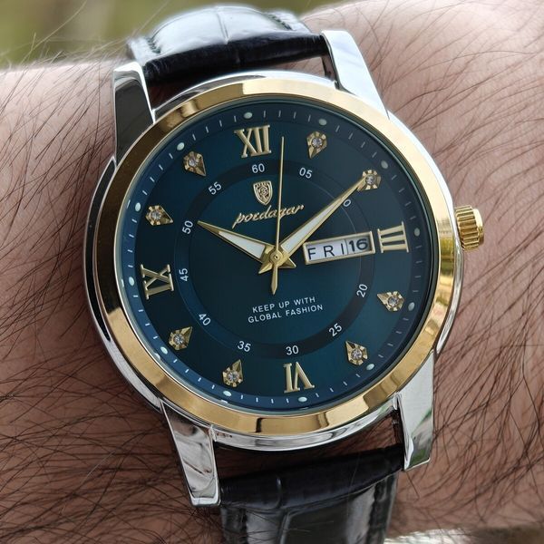 Чоловічий годинник Poedagar Unique Men Leather Deluxe, 2 ремінці 738 фото