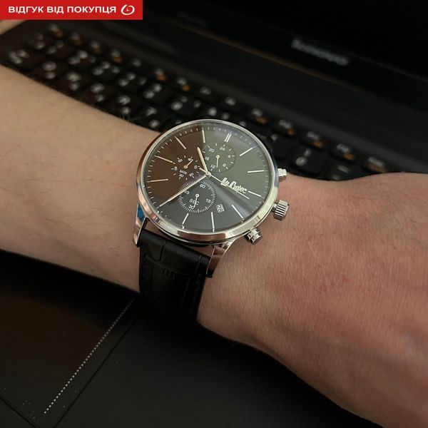 Чоловічий годинник Lee Cooper Leather Black 548 фото