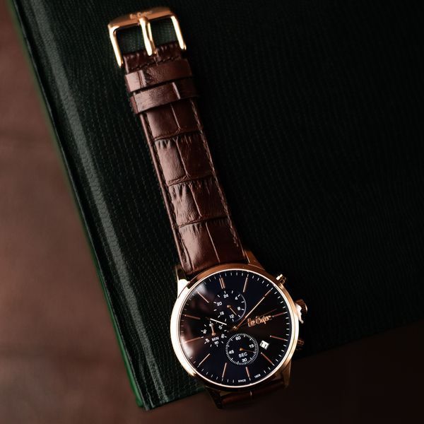 Чоловічий годинник Lee Cooper Leather Gold 549 фото