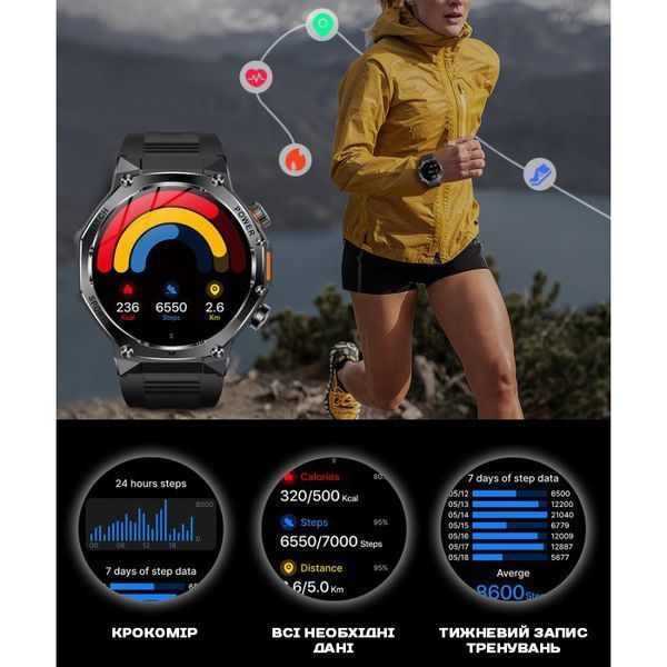 Смарт годинник Smart Surf X Pro Black Rubber, 2 ремінці 600 фото