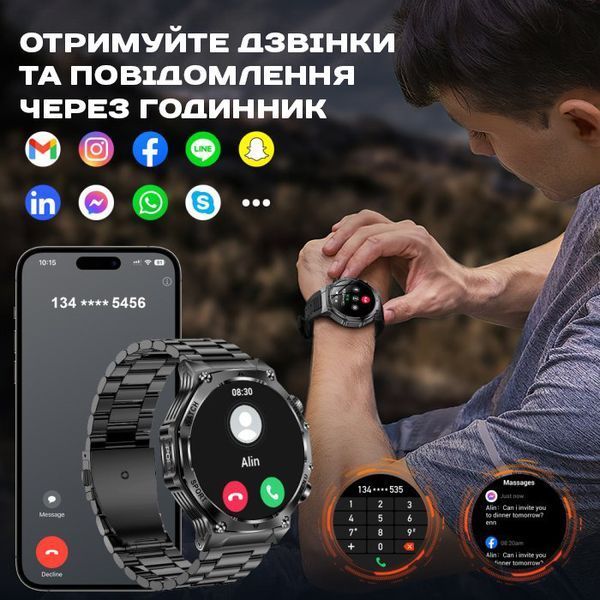 Смарт годинник Smart Surf X Pro Black Rubber, 2 ремінці 600 фото