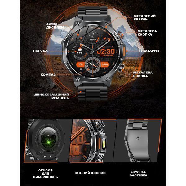 Смарт годинник Smart Surf X Pro Black Rubber, 2 ремінці 600 фото