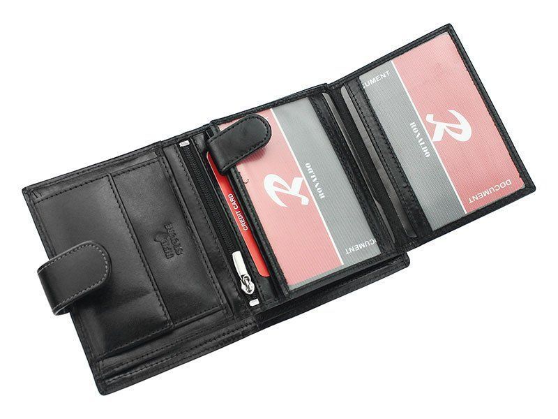 Чоловічий шкіряний гаманець Ronaldo N4L-VT RFID Чорний + синій - 4321 фото