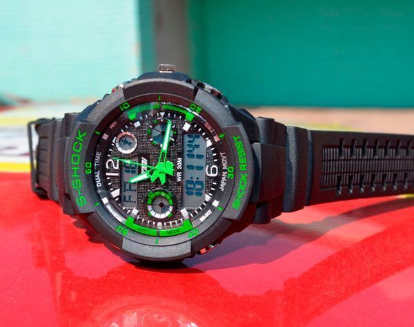Чоловічий годинник Skmei S-Shock Green 1 фото