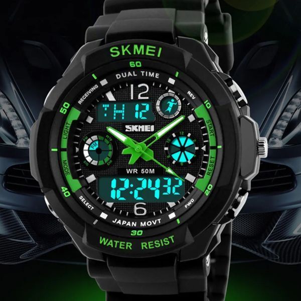 Чоловічий годинник Skmei S-Shock Green 1 фото