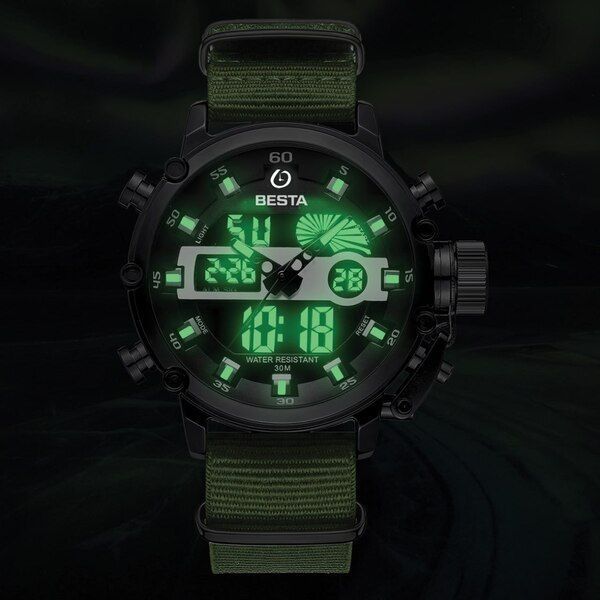 Чоловічий годинник MegaLith Prof Green 102 фото