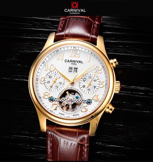 Чоловічий годинник Carnival Swiss Brown 53 фото