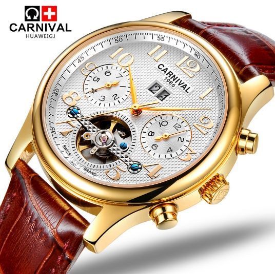 Чоловічий годинник Carnival Swiss Brown 53 фото