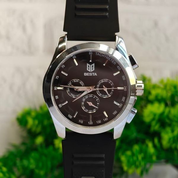 Чоловічий годинник Besta Walker Elastic Black, 2 ремінці 703 фото