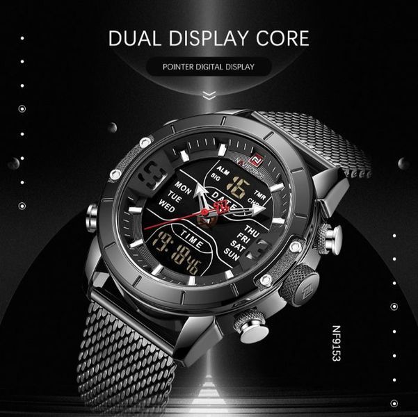 Чоловічий годинник Naviforce Tesla Black NF9153 103 фото