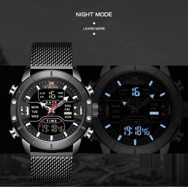 Чоловічий годинник Naviforce Tesla Black NF9153 103 фото