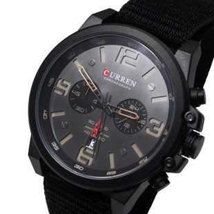 Чоловічий годинник Curren Monreal Armor Black, 2 ремінці 705 фото
