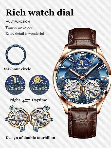 Чоловічий годинник Ailang FlyWheel 155 фото
