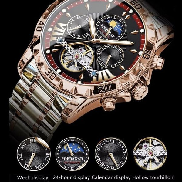 Чоловічий годинник Poedagar Mechanical 405 фото
