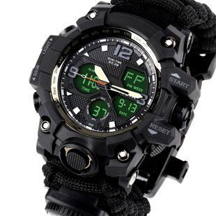 Чоловічий годинник Besta Life Pro AllBlack з компасом 307 фото