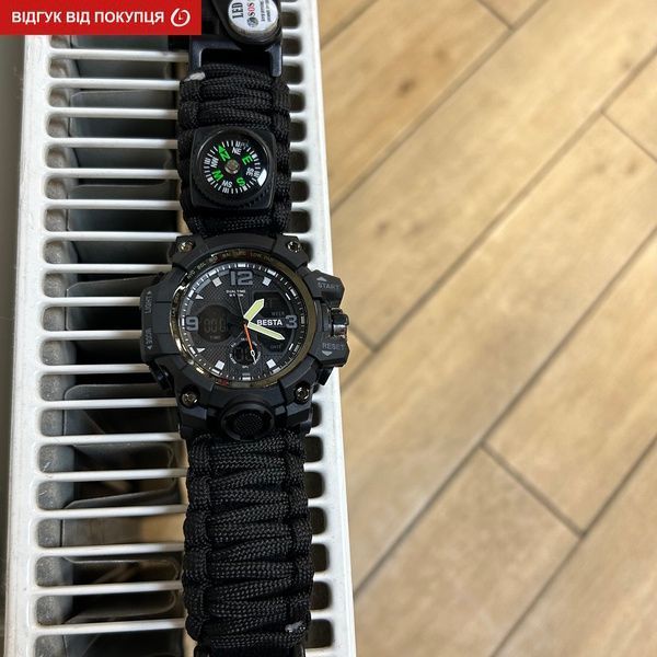 Чоловічий годинник Besta Life Pro AllBlack з компасом 307 фото