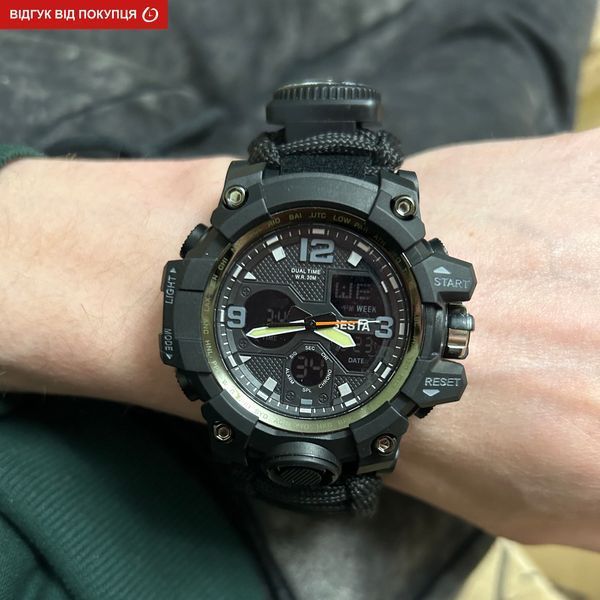 Чоловічий годинник Besta Life Pro AllBlack з компасом 307 фото
