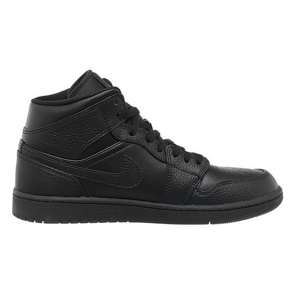 Кросівки чоловічі Jordan 1 Mid Triple Black 2043 фото