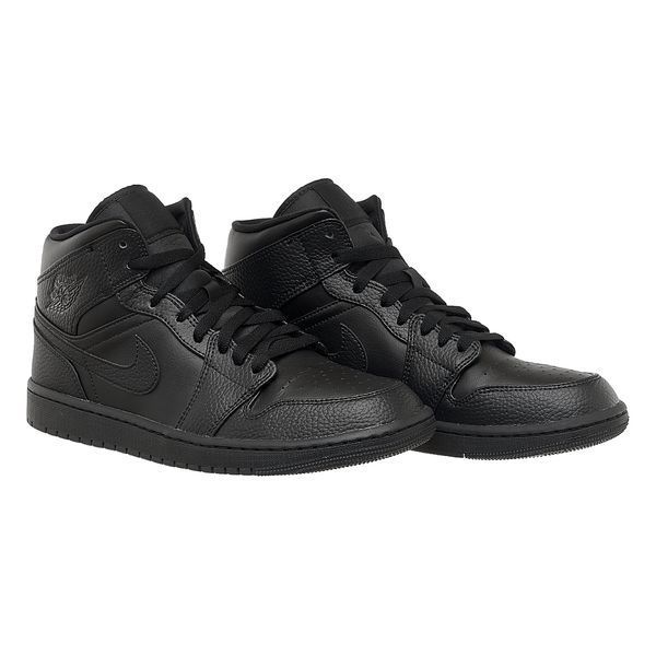 Кросівки чоловічі Jordan 1 Mid Triple Black 2043 фото