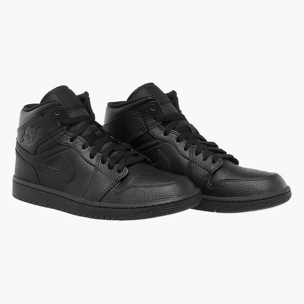 Кросівки чоловічі Jordan 1 Mid Triple Black 2043 фото
