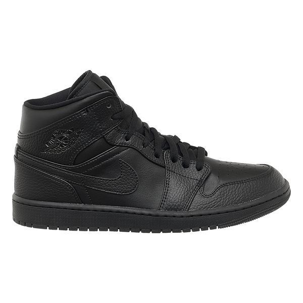 Кросівки чоловічі Jordan 1 Mid Triple Black 2043 фото