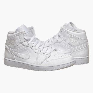 Кросівки чоловічі Jordan 1 Mid White 2044 фото