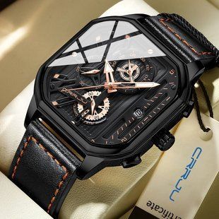 Чоловічий годинник Crrju Faust 259 фото