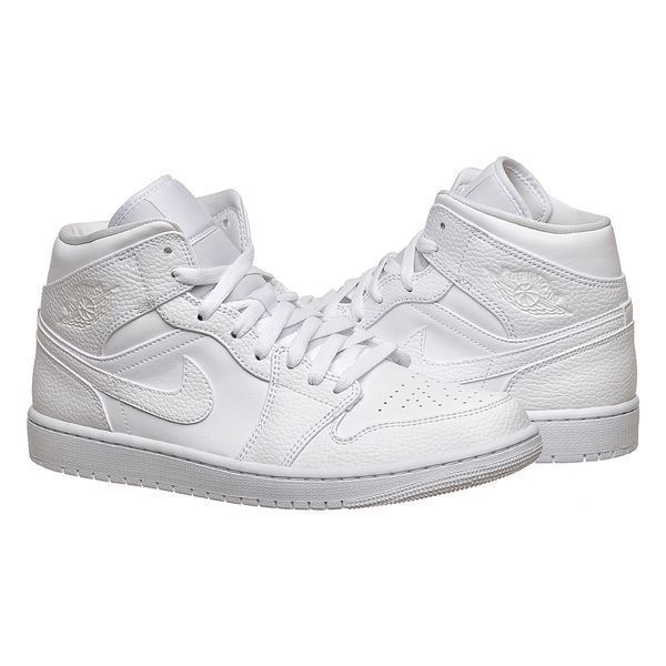 Кросівки чоловічі Jordan 1 Mid White 2044 фото