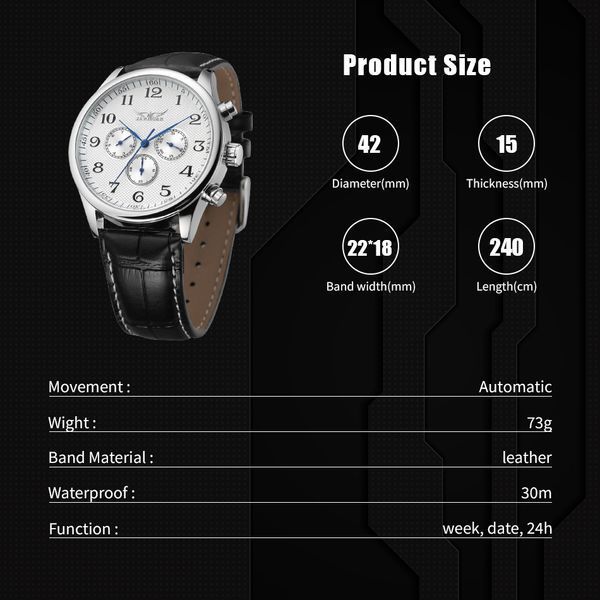 Чоловічий годинник Jaragar Elite White 11 фото