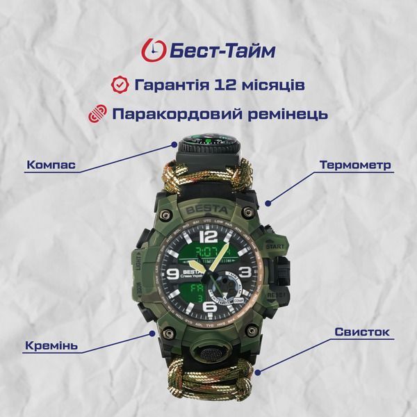 Чоловічий годинник Hemsut Military з компасом 212 фото