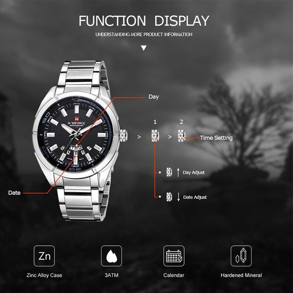 Чоловічий годинник Naviforce Rocket BlackDial 514 фото