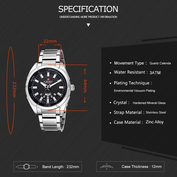 Чоловічий годинник Naviforce Rocket BlackDial 514 фото