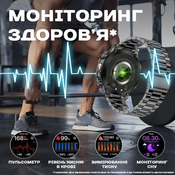 Смарт годинник Smart Turbo Power Steel, 2 ремінці 415 фото