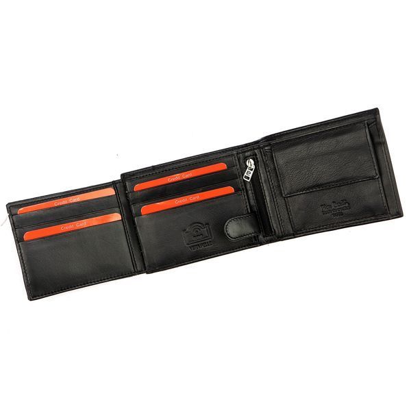 Чоловічий шкіряний гаманець Pierre Cardin TILAK07 325 Чорний + синій - 4386 фото