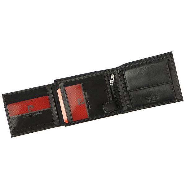 Чоловічий шкіряний гаманець Pierre Cardin TILAK07 325 Чорний + синій - 4386 фото