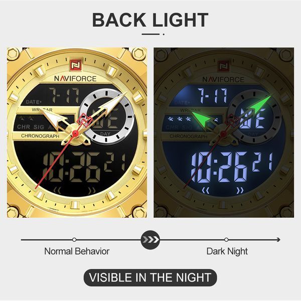 Чоловічий годинник Naviforce Jazz Gold 516 фото
