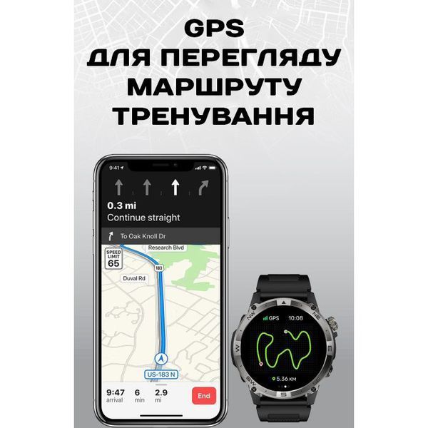 Смарт годинник North Edge GPS Titan Black Spider, 2 ремінці 766 фото