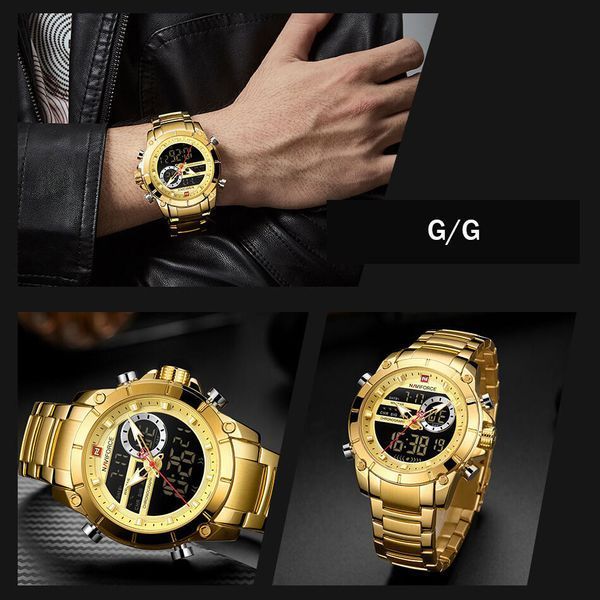 Чоловічий годинник Naviforce Jazz Gold 516 фото
