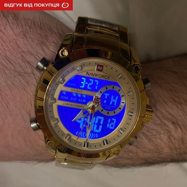 Чоловічий годинник Naviforce Jazz Gold 516 фото