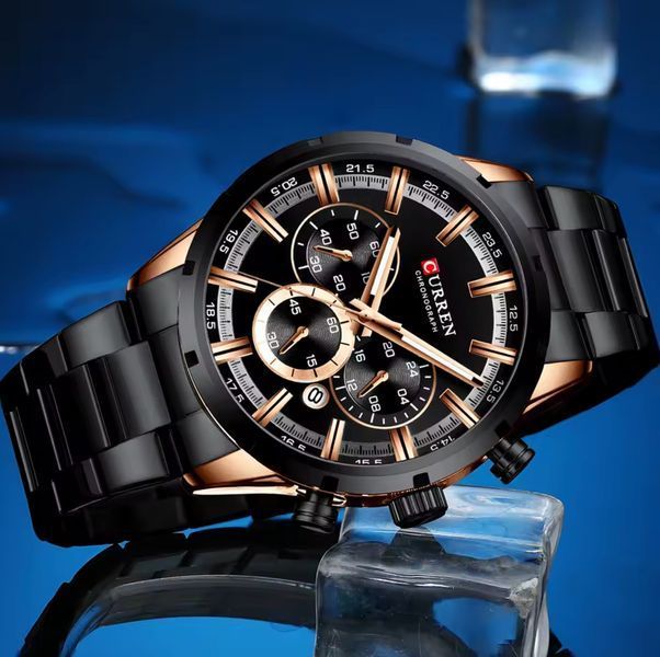 Чоловічий годинник Curren Wild Black 666 фото