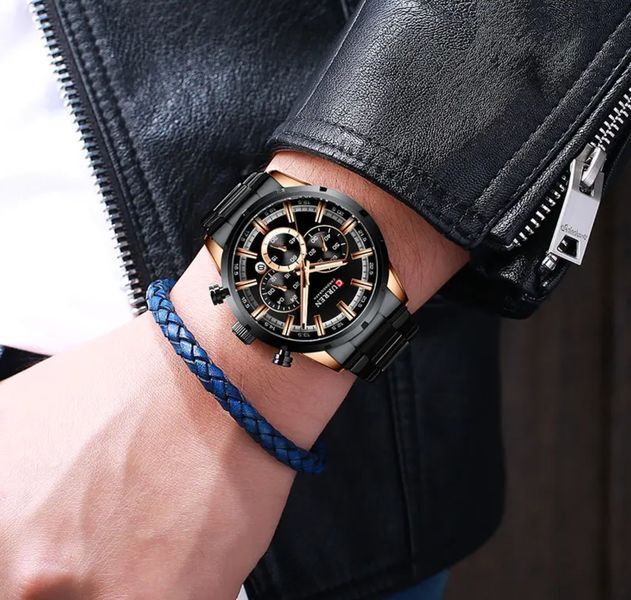 Чоловічий годинник Curren Wild Black 666 фото