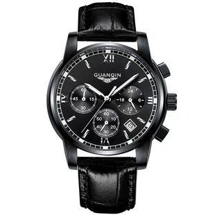 Чоловічий годинник Guanquin Liberty Leather 640 фото