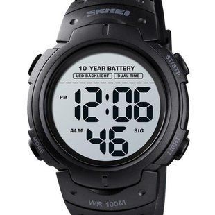 Чоловічий годинник Skmei Neon 10 Bar Black 240 фото
