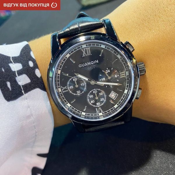 Чоловічий годинник Guanquin Liberty Leather 640 фото
