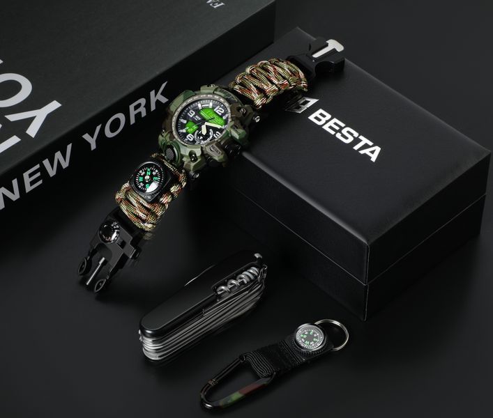 Чоловічий годинник Besta Box Military Set подарунковий набір, з компасом 490 фото