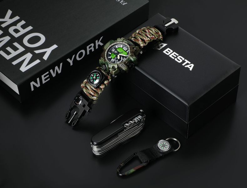 Чоловічий годинник Besta Box Military Set подарунковий набір, з компасом 490 фото