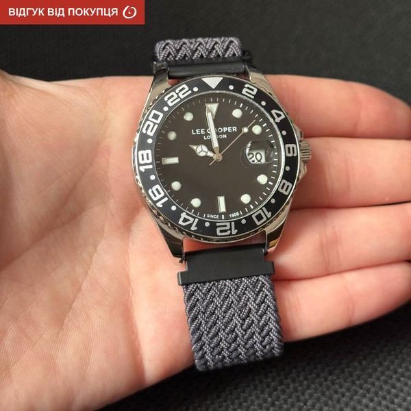 Чоловічий годинник Lee Cooper Daytona Vibe Black, 2 ремінці 769 фото