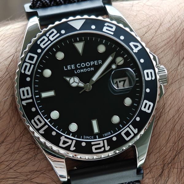 Чоловічий годинник Lee Cooper Daytona Vibe Black, 2 ремінці 769 фото